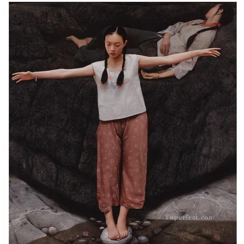 Water of Yihe River WYD Chinese Girls Oil Paintings
